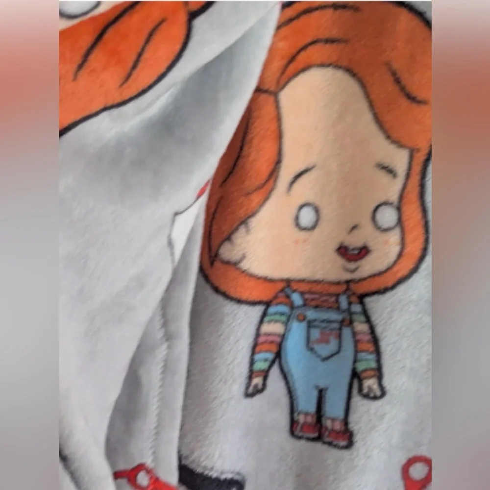 Chucky Halloween plush throw blanket